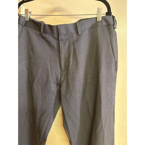 Haggar Mens 34x32 Straight Fit Gray Dress Pants All-Day Comfort Flat Front - Picture 4 of 9